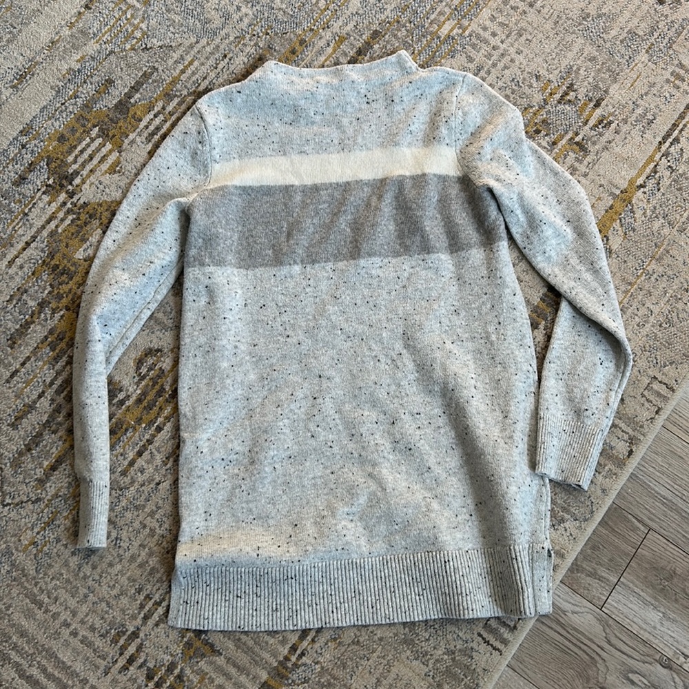 The loft speckled gray tunic sweater